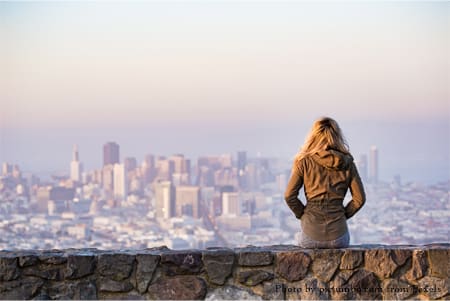 woman in a new city