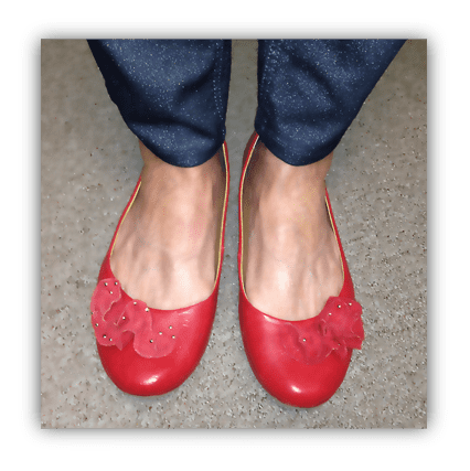 red squeaky shoes
