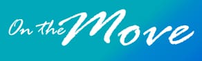 A blue banner with the word " mom ".