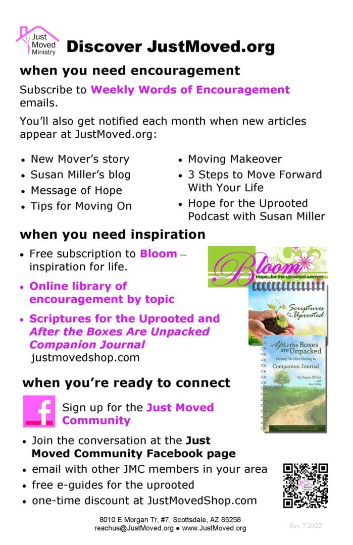 Discover justmoved.org flyer
