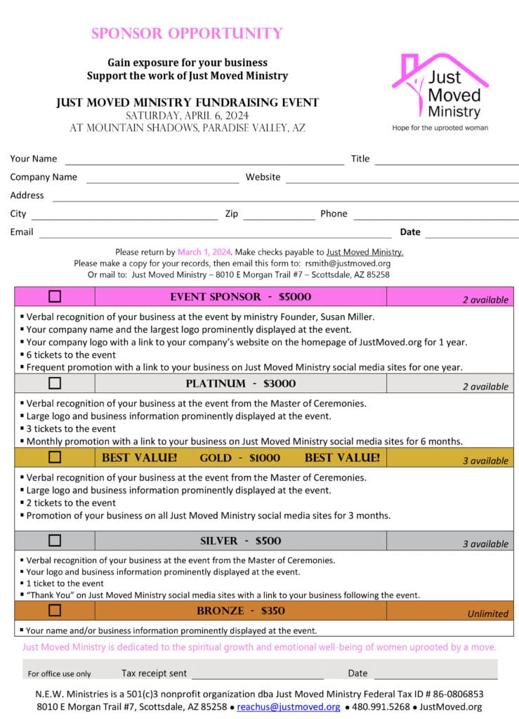 Sponsor form