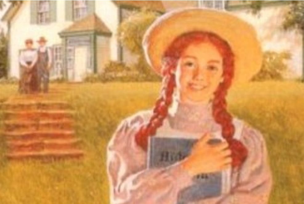 Girl with braids holding a book outside.